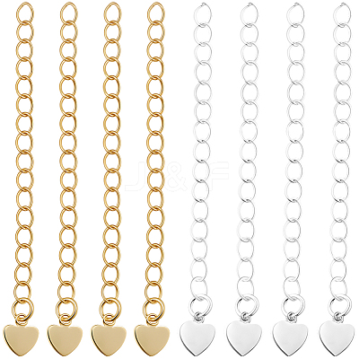 50Pcs 2 Colors Rack Plating Brass Curb Chain Extender KK-BBC0022-90-1