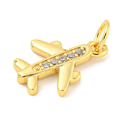 Rack Plating Brass Micro Pave Clear Cubic Zirconia Pendants LS-KK-B093-26G-1