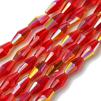 Transparent Electroplate Glass Beads Strands GLAA-K064-05A-AB01-1