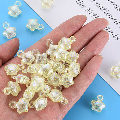 Transparent Crackle Acrylic Pendants LS-MACR-S373-63-L06-1