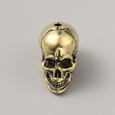 Brass Skull Beads FIND-WH0148-020A-1