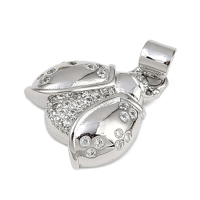 Brass Micro Pave Cubic Zirconia Pendants KK-A260-07C-P-1
