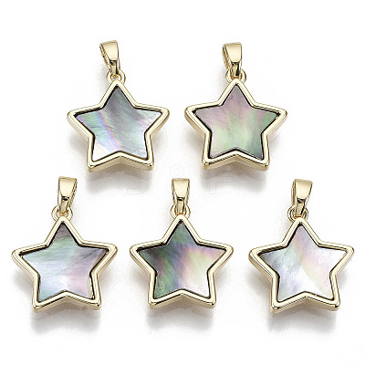 Natural Black Lip Shell Pendants X-KK-R112-010-NF-1