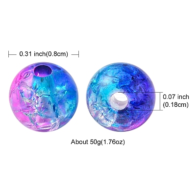 50G Transparent Crackle Acrylic Beads CACR-YW0001-01D-1