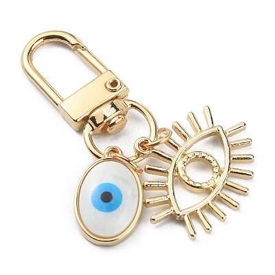 Evil Eye Resin Pendant Decorations for Women KEYC-WH0032-24E-1