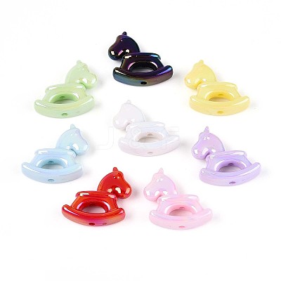 UV Plating Opaque Acrylic Beads OACR-T028-44-1