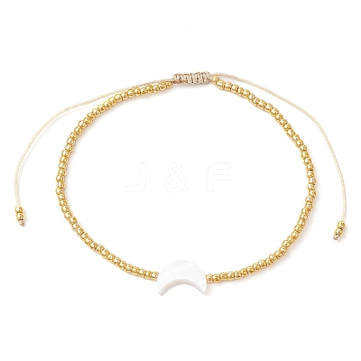 Natural Pearl & Seed Braided Bead Bracelets BJEW-JB09722-1