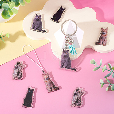 12Pcs 4 Styles Printed Acrylic Pendants OACR-TA0004-14A-1