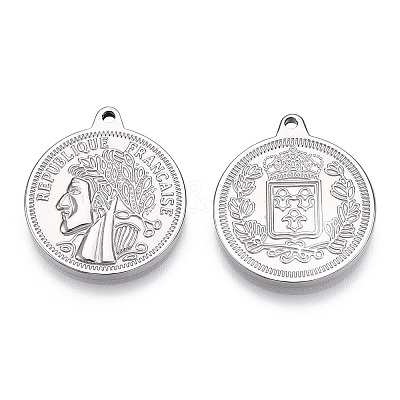 Non-Tarnish 304 Stainless Steel Pendants STAS-T064-23P-1