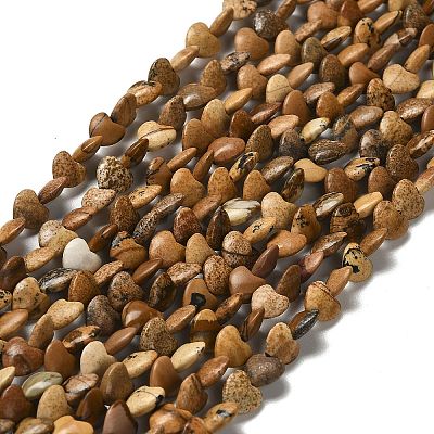 Natural Picture Jasper Beads Strands G-P575-C08-6mm-1