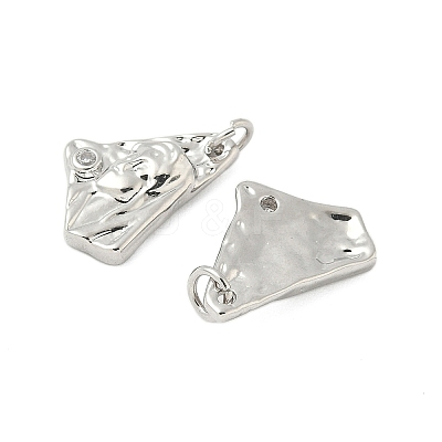 Brass Micro Pave Clear Cubic Zirconia Pendants KK-B139-24B-P-1