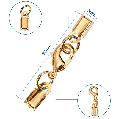 Alloy Clip Ends With Lobster Claw Clasps KK-PH0034-22-1