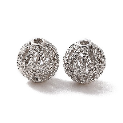 Rack Plating Brass Hollow Beads KK-P219-01A-P-1