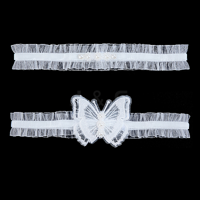 1 Set Butterfly Polyester Garter Leg Ring Sets DIY-OC0013-43B-1