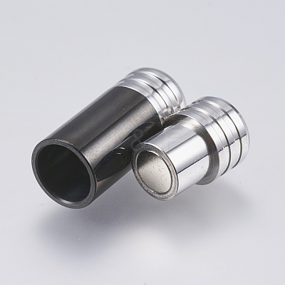 304 Stainless Steel Magnetic Clasps with Glue-in Ends STAS-F139-074B-1