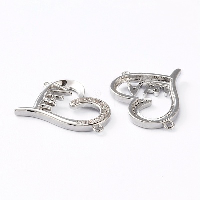 Brass Micro Pave Clear Cubic Zirconia Links ZIRC-Z007-17P-1