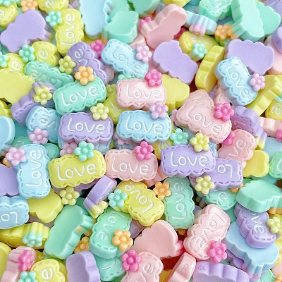 Cartoon Opaque Resin Cabochons X-RESI-C039-01F-1