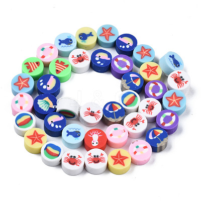 Handmade Polymer Clay Beads Strands CLAY-T020-04-1