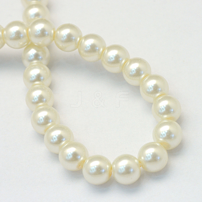 Baking Paint Pearlized Glass Pearl Round Bead Strands HY-Q003-10mm-02-1