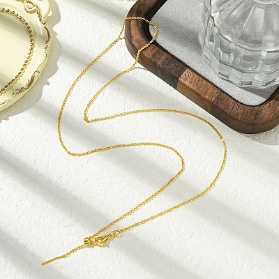 1mm Rack Plating Brass Cable Chain Adjustable Slider Necklaces for Women Men X-MAK-L044-04G-1