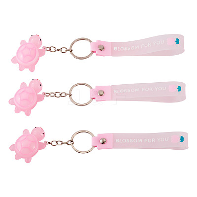 3Pcs PVC Tortoise Pendant Keychains KEYC-TADJ0001-02D-1