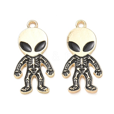 Skull Alloy Enamel Pendants AL-CBAD3B4-04G-02-1