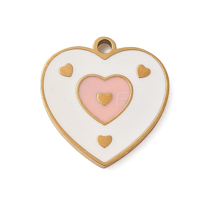 304 Stainless Steel Enamel Pendants STAS-K312-07E-G-1