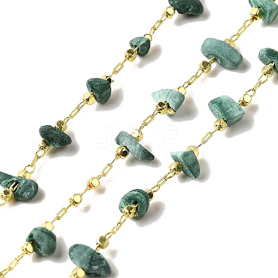 Handmade Synthetic Malachite Chip Beaded Chains CHC-F020-10G-10-1