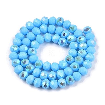 Electroplate Opaque Solid Color Glass Beads Strands LS-EGLA-A044-P8mm-L08-1