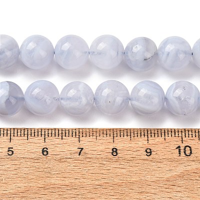 Natural Blue Lace Agate Beads Strands G-F222-30-10mm-01A-1