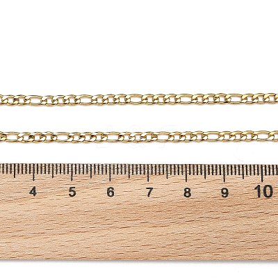 Ion Plating(IP) 304 Stainless Steel Figaro Chain Bracelets BJEW-L634-04A-G-1