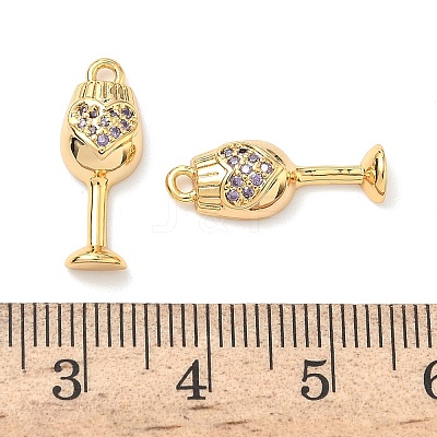 Brass Micro Pave Cubic Zirconia Pendants KK-A281-22G-03-1