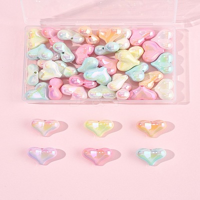40Pcs UV Plating Opaque Acrylic Beads OACR-FS0002-20-1
