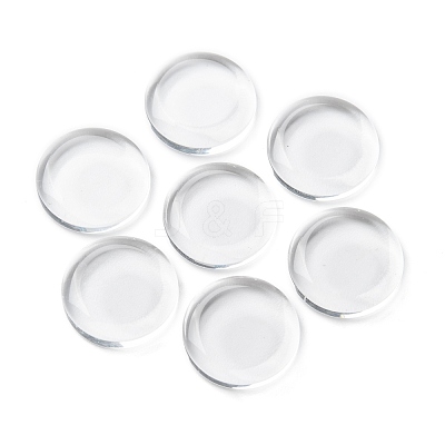 18MM Double-side Flat Round Transparent Glass Cabochons for Photo Craft Jewelry Making X-GGLA-S601-1-1