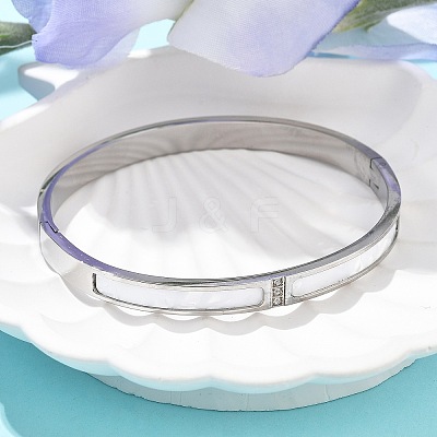 304 Stainless Steel Rhinestone Bangles for Women BJEW-Z092-07P-1