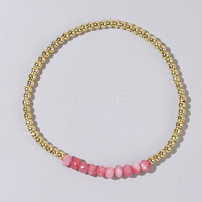 Colorful Mixed Brass Synthetic Gemstone Bead Copper Bracelet Women's Fashion Jewelry Wholesale RJ2833-1-1