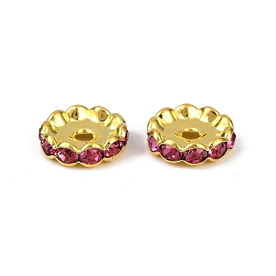Brass Rhinestone Spacer Beads RB-A014-L12mm-27G-1