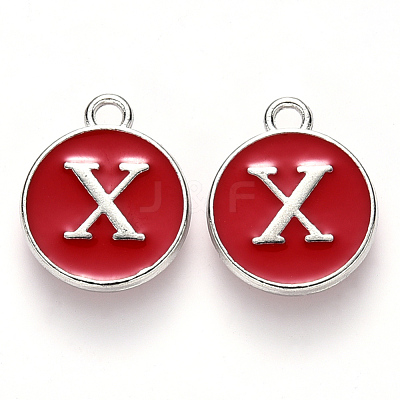Platinum Plated Alloy Enamel Charms ENAM-S118-03X-P-1