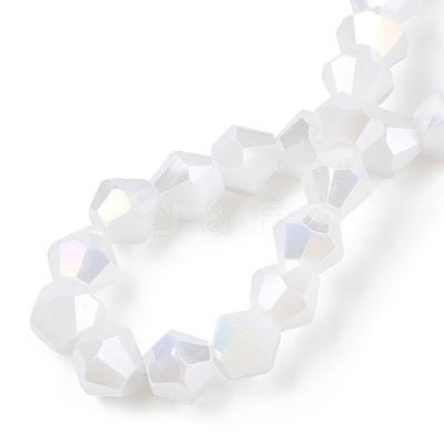 Opaque Solid Color Electroplate Glass Beads Strands EGLA-A039-P6mm-B15-1