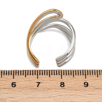 304 Stainless Steel Cuff Rings for Women RJEW-L133-03GP-01-1