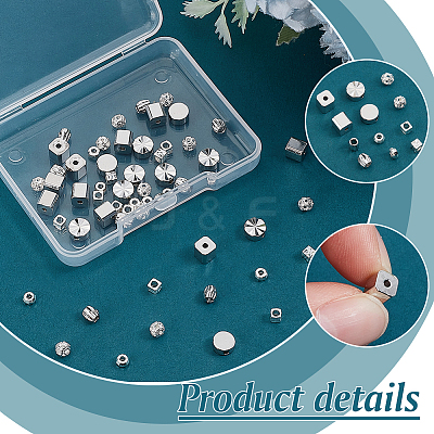 60Pcs 6 Styles Rack Plating Brass Spacer Beads KK-PH0006-89-1