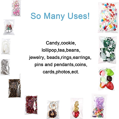 250Pcs 5 Styles Rectangle OPP Cellophane Top Self Seal Bags OPC-YW0001-02-1