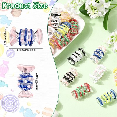 28Pcs 7 Colors Transparent Acrylic Enamel Beads OACR-CJ0002-85-1