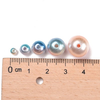 Rainbow ABS Plastic Imitation Pearl Beads OACR-MSMC001-03-1
