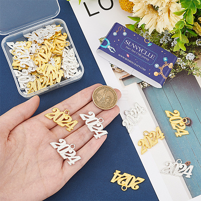 40Pcs 2 Colors  Alloy Charms FIND-SC0007-05-1