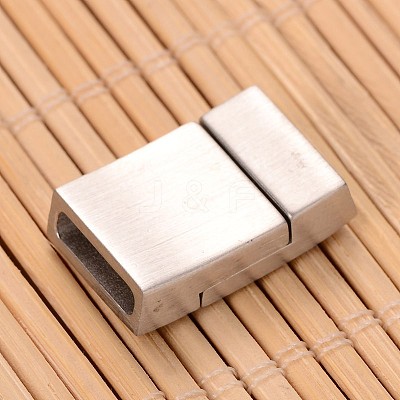 Tarnish Resistant 304 Stainless Steel Magnetic Clasps with Glue-in Ends STAS-G140-42B-1