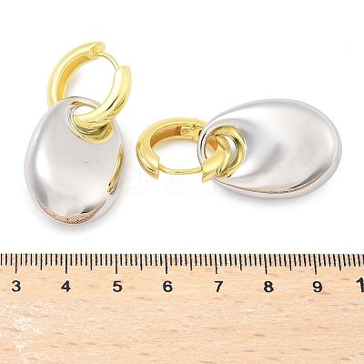 Oval Brass Hoop Earrings for Women EJEW-U057-06A-04GP-1