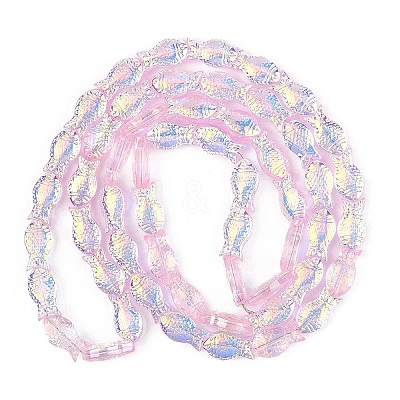 1 Strand Transparency Electroplate Glass Beads Strands GLAA-YW0004-90F-1
