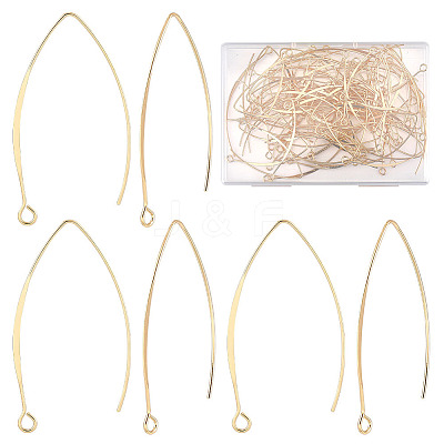 80Pcs Brass Earring Hooks KK-CN0002-32-1