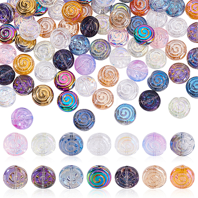 112Pcs 14 Styles Electroplated Glass Beads GLAA-GA0002-40-1